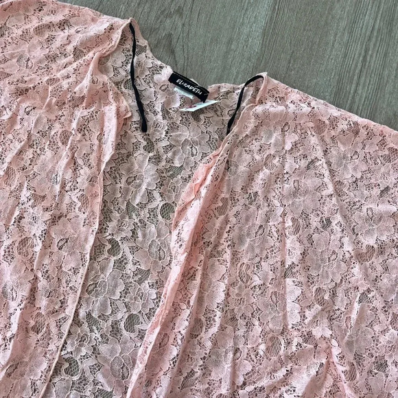 Womens NWT Elizabeth Pink Lace Cardigan - L - Picture 2 of 6